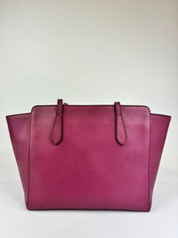 Magenta Leather Small Swing Tote