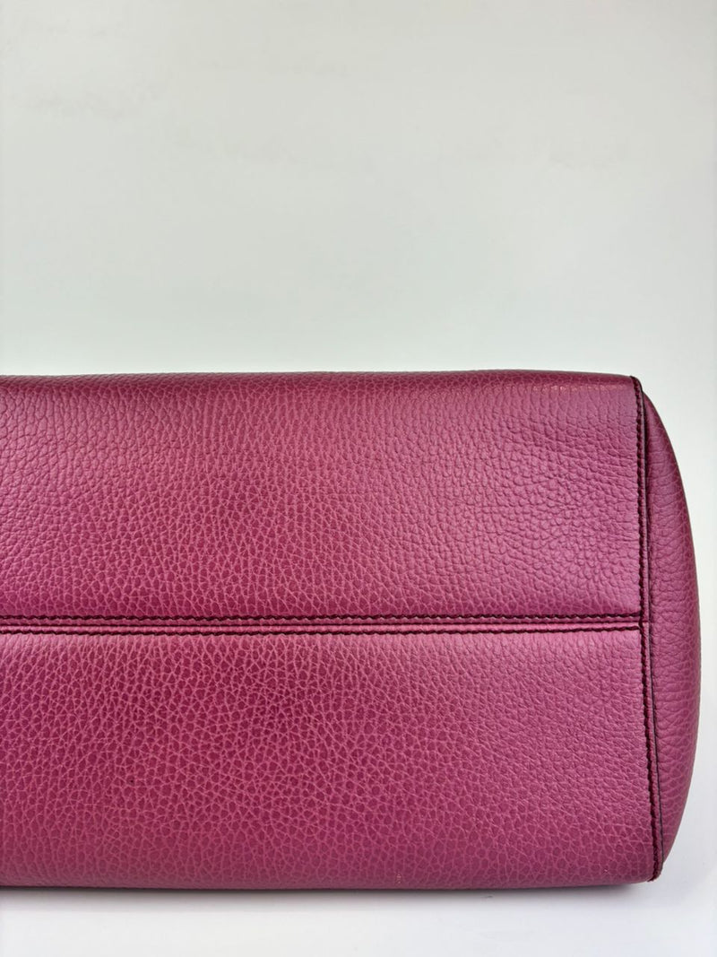 Magenta Leather Small Swing Tote