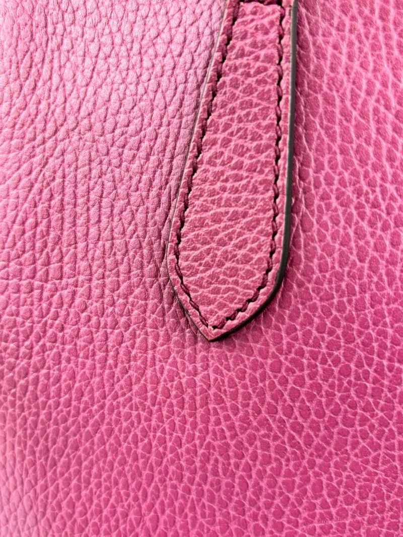 Magenta Leather Small Swing Tote