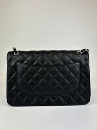 A58600 Black Caviar Classic Jumbo Flap Bag SHW