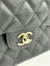 A58600 Black Caviar Classic Jumbo Flap Bag SHW