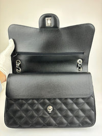 A58600 Black Caviar Classic Jumbo Flap Bag SHW