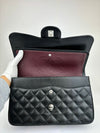 A58600 Black Caviar Classic Jumbo Flap Bag SHW