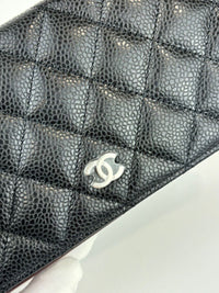 A31509 Black Caviar Quilted Bi-fold L-Yen Wallet SHW