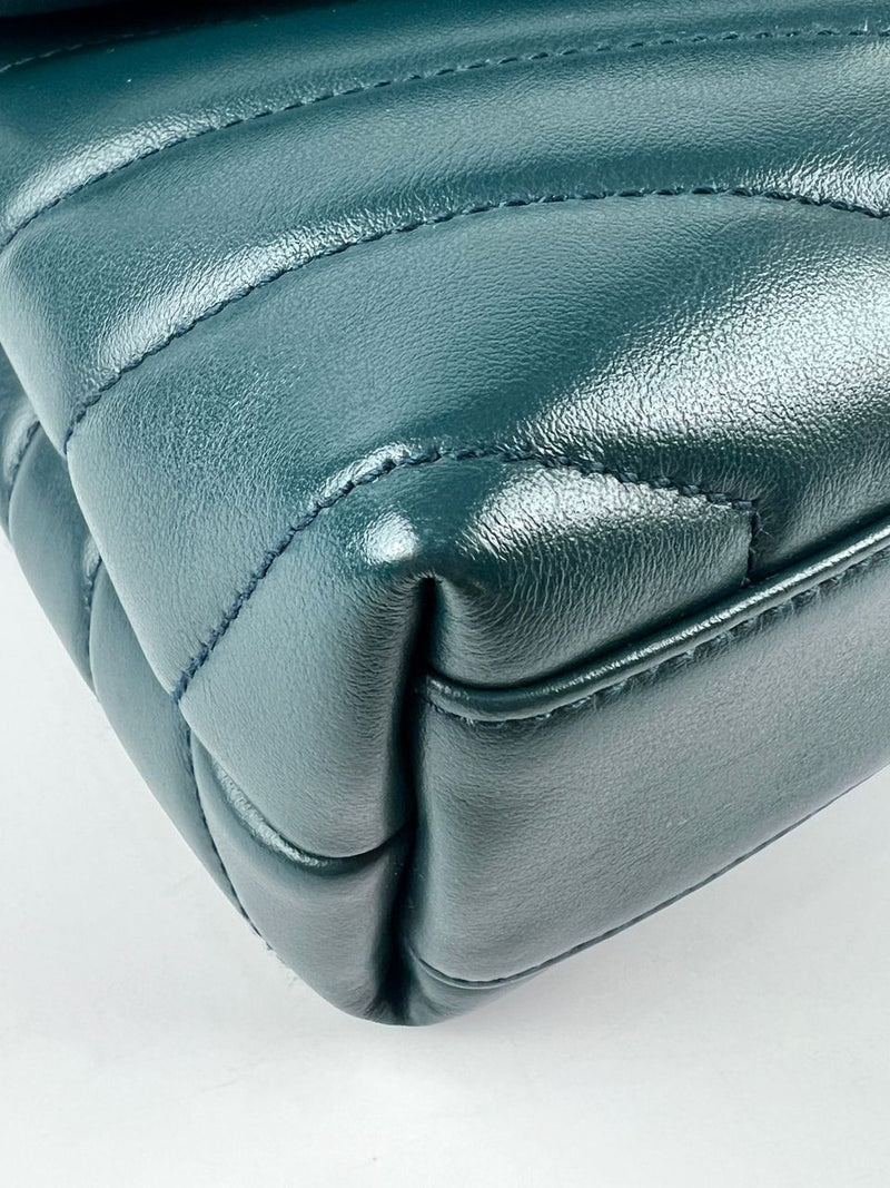 Toy Loulou in Green Quilted Leather