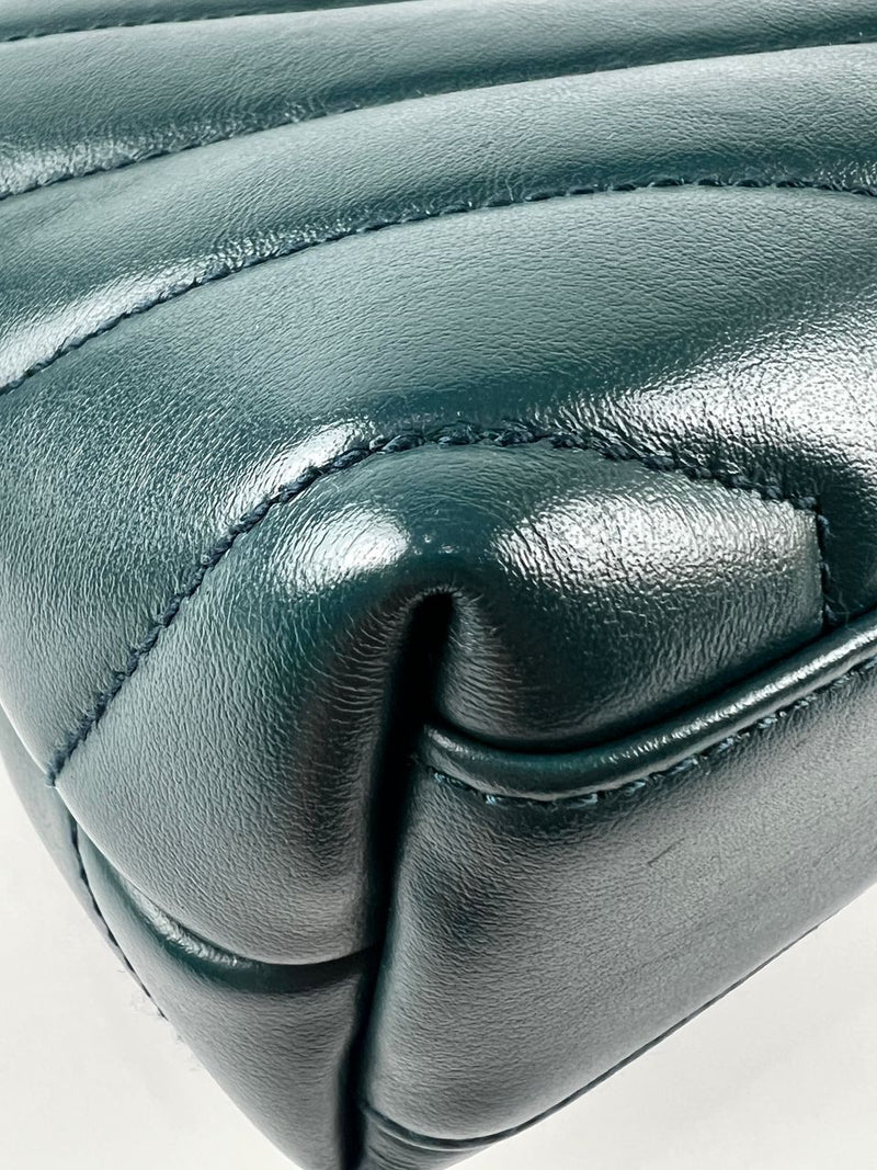 Toy Loulou in Green Quilted Leather