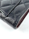 A31509 Black Caviar Classic Long Flap Wallet GHW