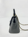 Carrie 21F570 Nero Printed Calf Leather Shoulder Bag