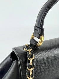 Carrie 21F570 Nero Printed Calf Leather Shoulder Bag