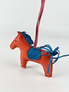 Rodeo MM Orange Poppy / Bleu Zanzibar / Rose Azalee Milo Lambskin GriGri Bag Charm