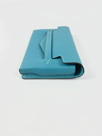 Turquoise Swift Leather Smart Pouch