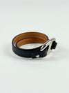 Black Swift Leather Granville Double Tour Bracelet S