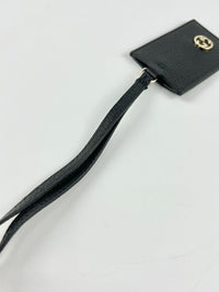 Interlocking G Leather Luggage Tag Black