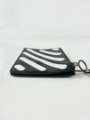 Diag Double Flap Wristlet Clutch in Black / White&nbsp;