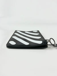 Diag Double Flap Wristlet Clutch in Black / White&nbsp;