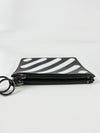 Diag Double Flap Wristlet Clutch in Black / White&nbsp;