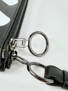 Diag Double Flap Wristlet Clutch in Black / White&nbsp;