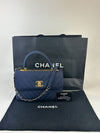 Denim Dark Blue Small Trendy CC Flap Bag GHW