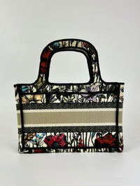 Embroidered Mille Fleurs Canvas Mini Book Tote