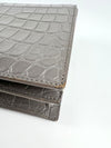 400409 Grey Croc Embossed Leather Kate Clutch Bag