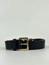 Black Leather and Gold Chain Belt