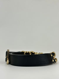 Black Leather and Gold Chain Belt