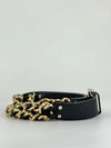 Black Leather and Gold Chain Belt