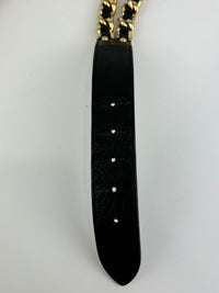 Black Leather and Gold Chain Belt