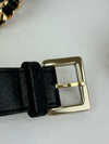 Black Leather and Gold Chain Belt