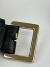 Black Leather and Gold Chain Belt