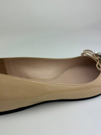 Cipria Nude Patent Flats with Swarovski Crystal