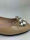 Cipria Nude Patent Flats with Swarovski Crystal