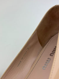 Cipria Nude Patent Flats with Swarovski Crystal