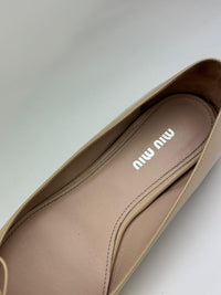 Cipria Nude Patent Flats with Swarovski Crystal