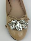 Cipria Nude Patent Flats with Swarovski Crystal