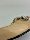 Cipria Nude Patent Flats with Swarovski Crystal