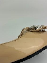 Cipria Nude Patent Flats with Swarovski Crystal