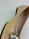 Cipria Nude Patent Flats with Swarovski Crystal