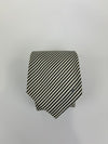 Grey Black Diagonal Striped Tie