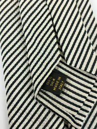 Grey Black Diagonal Striped Tie