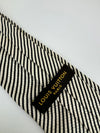 Grey Black Diagonal Striped Tie