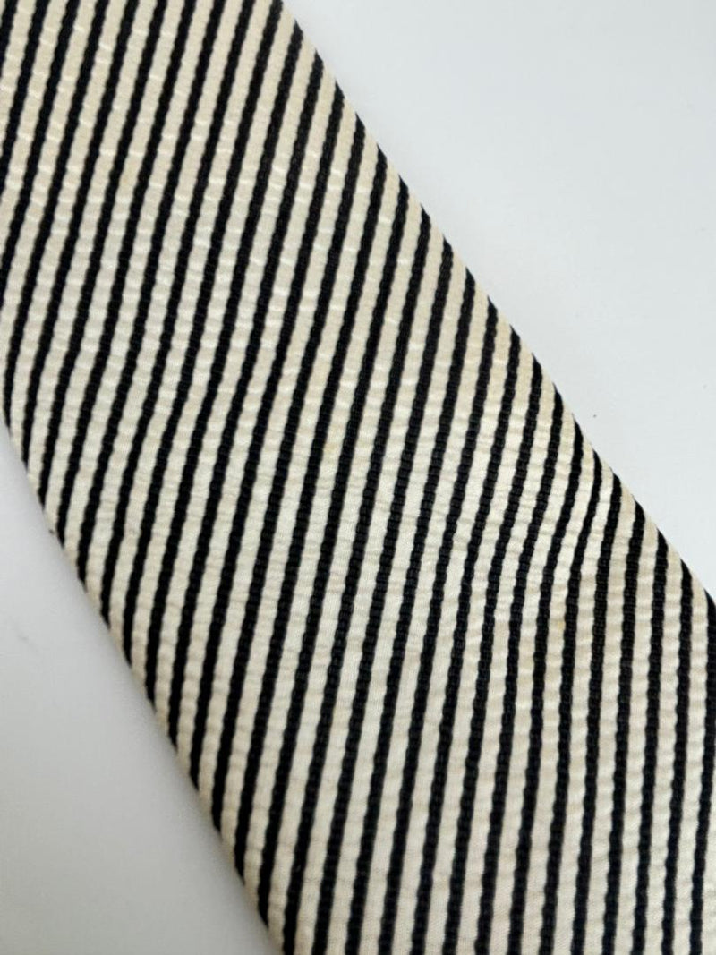 Grey Black Diagonal Striped Tie