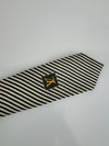 Grey Black Diagonal Striped Tie