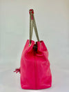 Pink Soho Pebbled Leather Chain Shoulder Bag