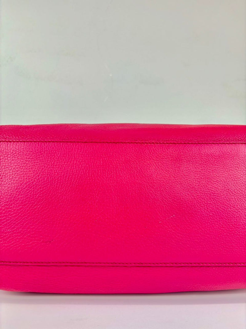 Pink Soho Pebbled Leather Chain Shoulder Bag