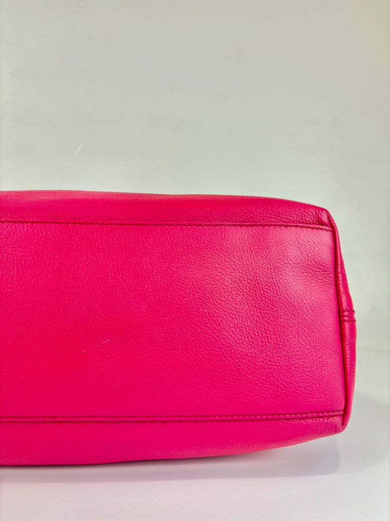 Pink Soho Pebbled Leather Chain Shoulder Bag