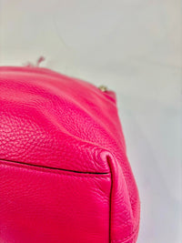 Pink Soho Pebbled Leather Chain Shoulder Bag