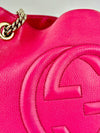 Pink Soho Pebbled Leather Chain Shoulder Bag