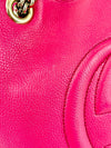 Pink Soho Pebbled Leather Chain Shoulder Bag