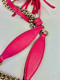 Pink Soho Pebbled Leather Chain Shoulder Bag